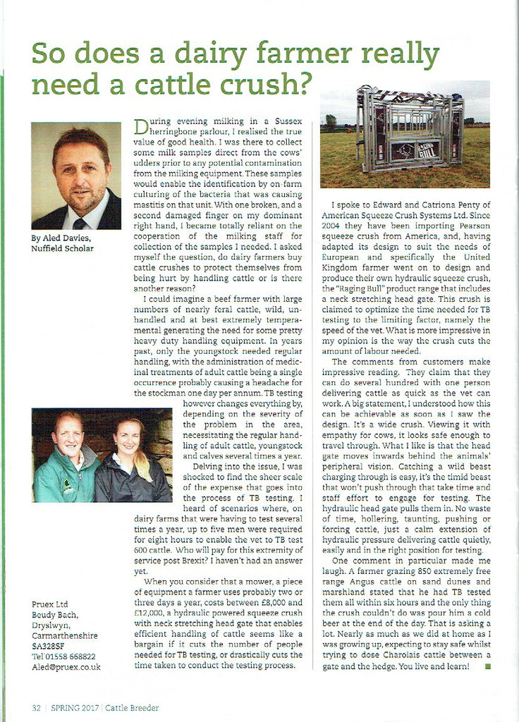 Does a Dairy farmer need a cattle crush?